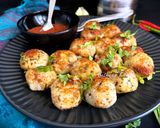 A picture of step 4 of Khichu Balls (Gujarati Snack).