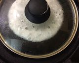 A picture of step 4 of Kerala appam with egg curry,beetroot toran (with coconut).