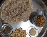 A picture of step 1 of Rice Flakes Ladoo.