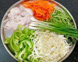 A picture of step 1 of Vegetable Wrap.