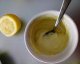 A picture of step 2 of Fluffy's caesar salad dressing.