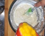 A picture of step 4 of Eggless Mango cake.