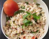 A picture of step 5 of Leftover Idly upma.