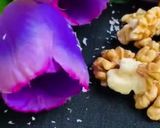 A picture of step 9 of Injeer & Suji Halwa with walnuts 💖.