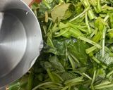 A picture of step 2 of Amaranth greens.