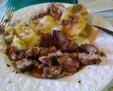 Foto del paso 4 de la receta: Papas y ajos al plomo con mollejas a la chapa