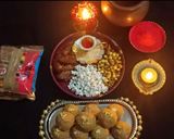 A picture of step 6 of Magas laddu (besan laddu).