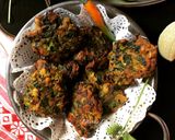 A picture of step 4 of Pui Shaker Bora (Malabar Spinach Pakora).