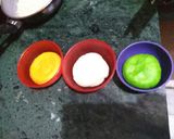 A picture of step 2 of Tri colour Poori with white matar.