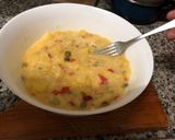 A picture of step 8 of Spanish Potato Omelette with Onion and Peppers.