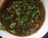 A picture of step 12 of Hot and sour vegetable soup.