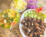 Hình bước làm 4 của món Sườn nướng tỏi, canh riêu đậu