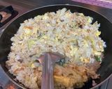 A picture of step 5 of Leftover Beef and Egg Fried Rice.
