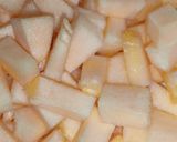 A picture of step 2 of Honeydew Chaat 😋.