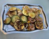 Une image de l'étape 11 de Courgettes rondes et oignon rouge au pesto.