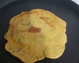 A picture of step 3 of Besan ka chilla.