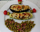 Foto del paso 15 de la receta: Tapas de calabacines y berenjenas rellenas con salteado de guisantes con jamón #weekendreto