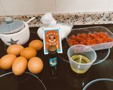 Foto del paso 1 de la receta: Postre rumano muy sencillo y merecedor.Bizcocho súper esponjoso con frambuesas