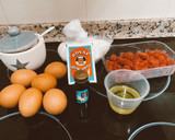 Foto del paso 1 de la receta: Postre rumano muy sencillo y merecedor.Bizcocho súper esponjoso con frambuesas