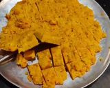A picture of step 3 of Kathiyavadi Dhokli nu Shak (no onion-garlic).