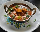 A picture of step 11 of Dhaba style paneer tikka masala gravy.