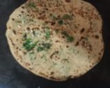 A picture of step 4 of Spinach Paratha with Mint chutney & Buttermilk.