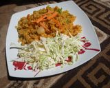 A picture of step 1 of Turmeric fried rice.