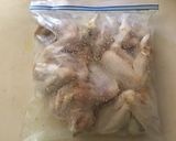 A picture of step 1 of California Farm Teasmoked Chicken Wings with Pickled Mango.