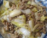 รูปขั้นตอนการทำที่ 4 ของ ผัดผักกาดขาวหมูสับน้ำมันหอย