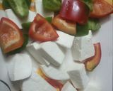 A picture of step 2 of Jhatapat paneer skewer.