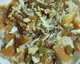 A picture of step 3 of Umm Ali with left over bread corners.