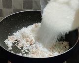 A picture of step 1 of Coconut burfi.