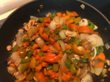 Verduras salteadas con bacon