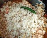 A picture of step 5 of Prawns biryani.