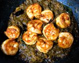 A picture of step 5 of Gongura Prawns (Andhra style Prawns Curry cooked with tangy Sorrel Leaves).