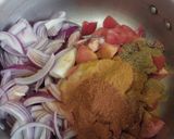 A picture of step 2 of پالک گوشت.