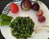 A picture of step 1 of Methi Brinjal Fry.
