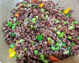 A picture of step 6 of EGG FRIED RICE with BLACK RICE.