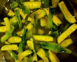 A picture of step 2 of Kaju Karela Sabji.