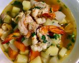 Hình bước làm 4 của món Súp rau củ với tôm sú 🦐