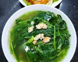 Hình bước làm 3 của món Canh cải bó xôi nấu tôm