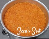 A picture of step 3 of Kunafa with Mozzarella.