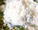 A picture of step 3 of Corn palak rice.