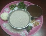 A picture of step 1 of Ragi paneer upma.
