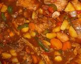 A picture of step 8 of Potatoe chicken soup.