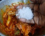 A picture of step 4 of Mutton biryani in electric rice cooker.