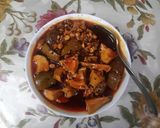 A picture of step 8 of Mango pickle with garlic and chana dal.