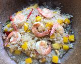 A picture of step 2 of Keto Shrimp Basil Fried Rice.
