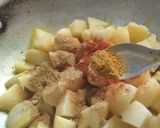 A picture of step 2 of Besan wale Aloo.