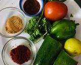A picture of step 1 of Corn masala chaat.